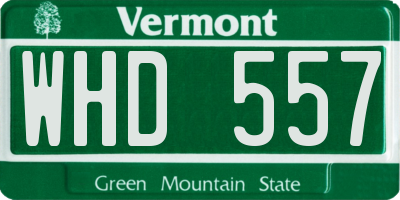 VT license plate WHD557