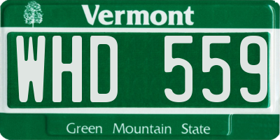 VT license plate WHD559