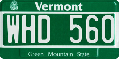 VT license plate WHD560
