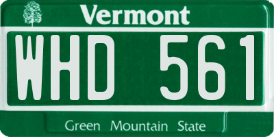 VT license plate WHD561