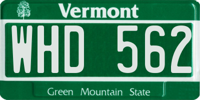 VT license plate WHD562