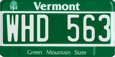 VT license plate WHD563