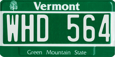 VT license plate WHD564
