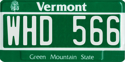 VT license plate WHD566