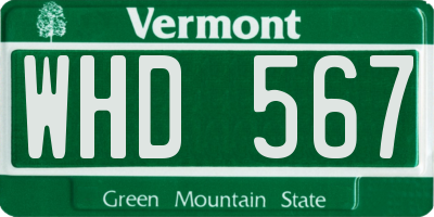 VT license plate WHD567