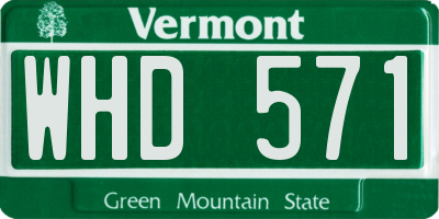 VT license plate WHD571
