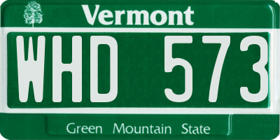 VT license plate WHD573