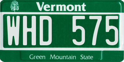 VT license plate WHD575