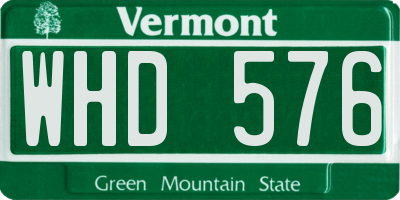 VT license plate WHD576