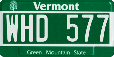 VT license plate WHD577