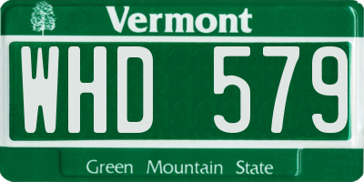 VT license plate WHD579