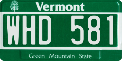VT license plate WHD581