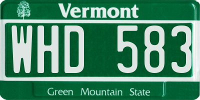 VT license plate WHD583