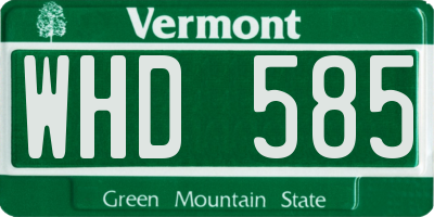 VT license plate WHD585