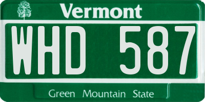 VT license plate WHD587