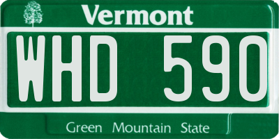 VT license plate WHD590