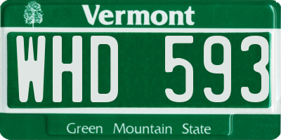 VT license plate WHD593
