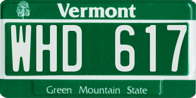 VT license plate WHD617