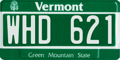 VT license plate WHD621