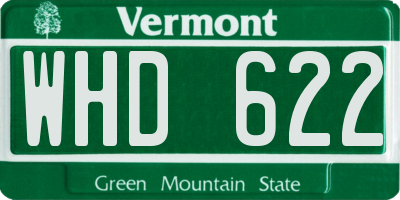 VT license plate WHD622