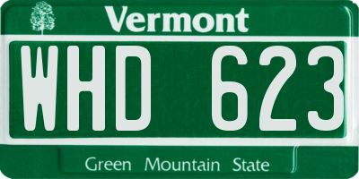 VT license plate WHD623