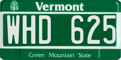 VT license plate WHD625