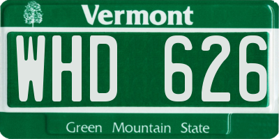 VT license plate WHD626