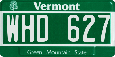 VT license plate WHD627