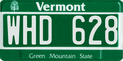 VT license plate WHD628