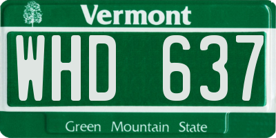 VT license plate WHD637