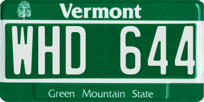 VT license plate WHD644
