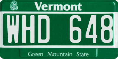 VT license plate WHD648