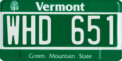 VT license plate WHD651