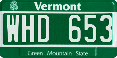 VT license plate WHD653