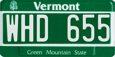 VT license plate WHD655
