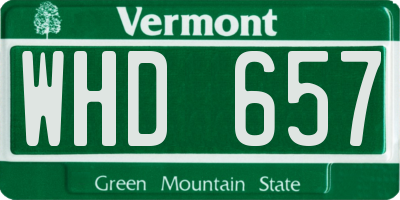 VT license plate WHD657