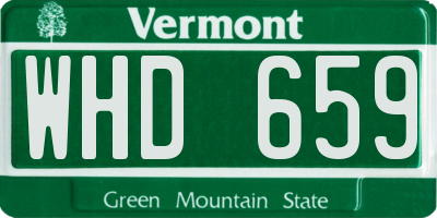 VT license plate WHD659