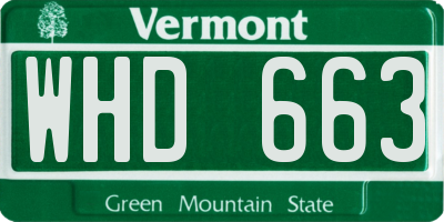 VT license plate WHD663