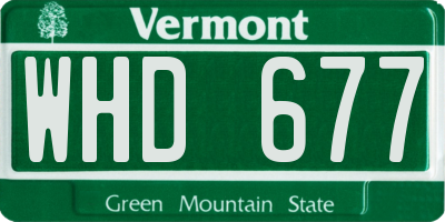 VT license plate WHD677
