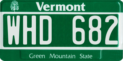 VT license plate WHD682