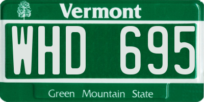 VT license plate WHD695