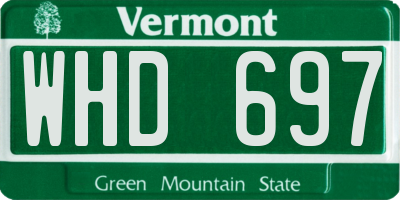 VT license plate WHD697