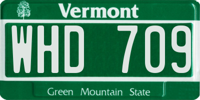 VT license plate WHD709