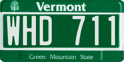 VT license plate WHD711