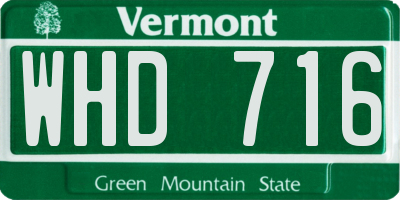 VT license plate WHD716