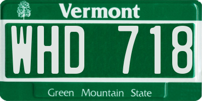 VT license plate WHD718