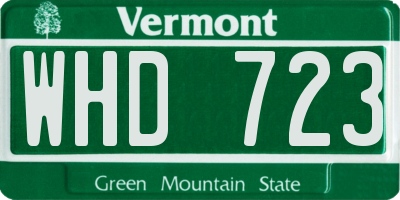 VT license plate WHD723
