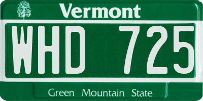 VT license plate WHD725
