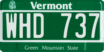 VT license plate WHD737