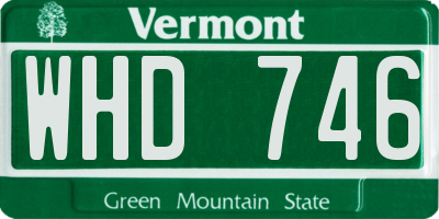 VT license plate WHD746
